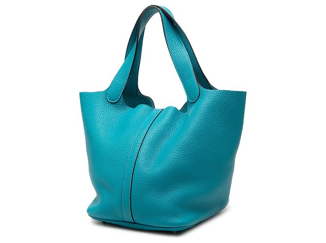 Hermès Blue Clemence Picotin Lock 22 Turchese - vista 2