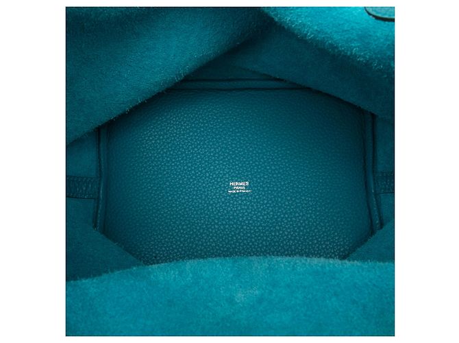 Hermès Blue Clemence Picotin Lock 22 Turchese - vista 4