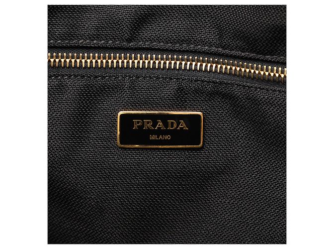 Prada Black Large Canvas Canapa Logo Tote Schwarz - Ansicht 5