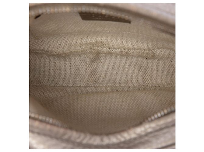 Gucci Borsa a tracolla Soho con catena in pelle di vitello granulata metallizzata oro mini - vista 4