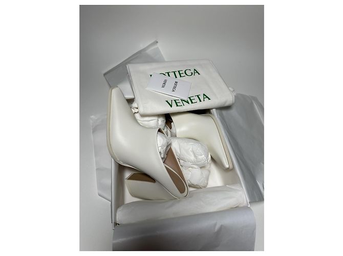 Bottega Veneta Mules Tex Pump in pelle bianca Bianco - vista 12
