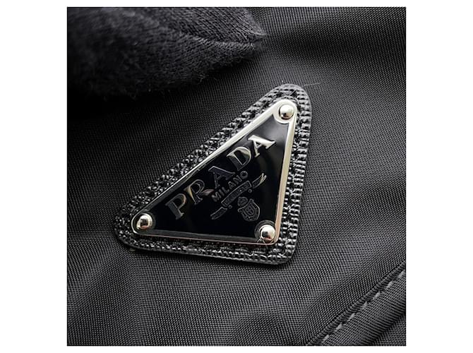 Borsa a tracolla in nylon e pelle Prada Nero - vista 9