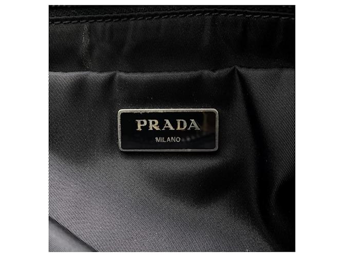 Borsa a tracolla in nylon nero e pelle Prada - vista 15