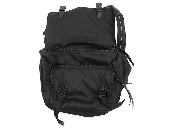 Borsa a tracolla in nylon nero e pelle Prada - vista 6