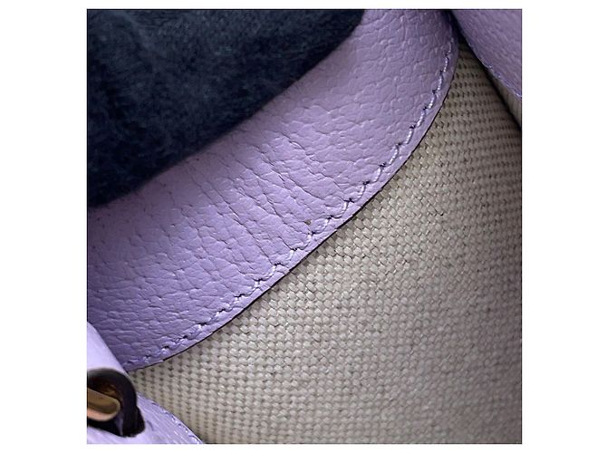 Mini borsa tote Gucci Jumbo GG Canvas Beige Porpora - vista 13