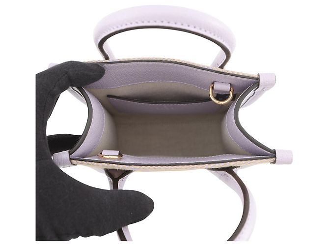 Mini borsa tote Gucci Jumbo GG Canvas Beige Porpora - vista 6