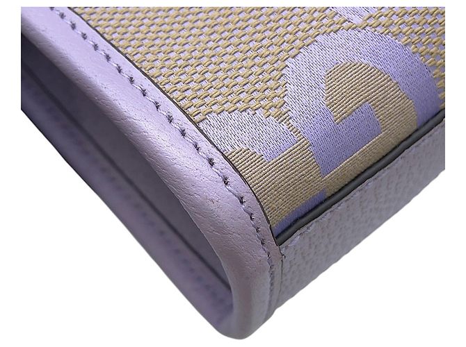 Mini borsa tote Gucci Jumbo GG Canvas Beige Porpora - vista 8