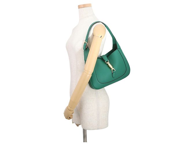 Piccola borsa a tracolla in pelle Gucci Jackie 1961 Verde - vista 4