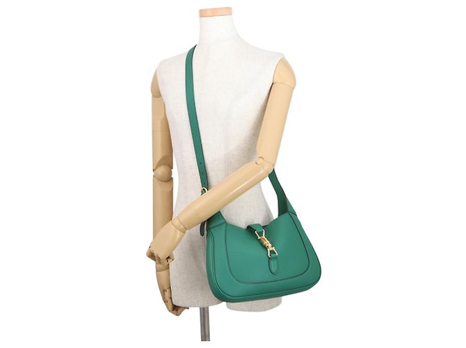 Piccola borsa a tracolla in pelle Gucci Jackie 1961 Verde - vista 5