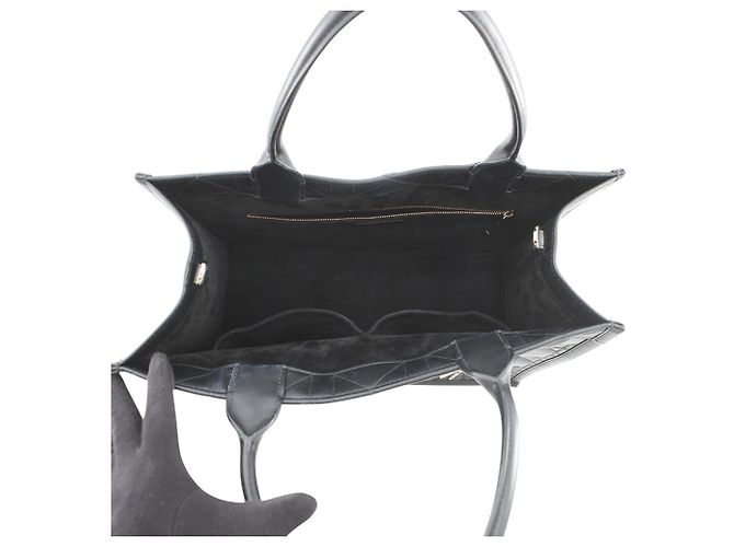 Borsa Christian Dior Macro Cannage in pelle nera Nero - vista 6