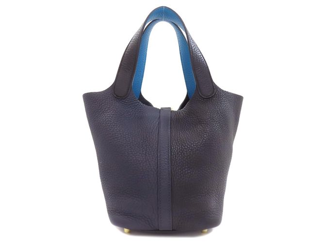 Hermès Hermes Picotin Lock PM Handtasche Schwarz Marineblau - Ansicht 2
