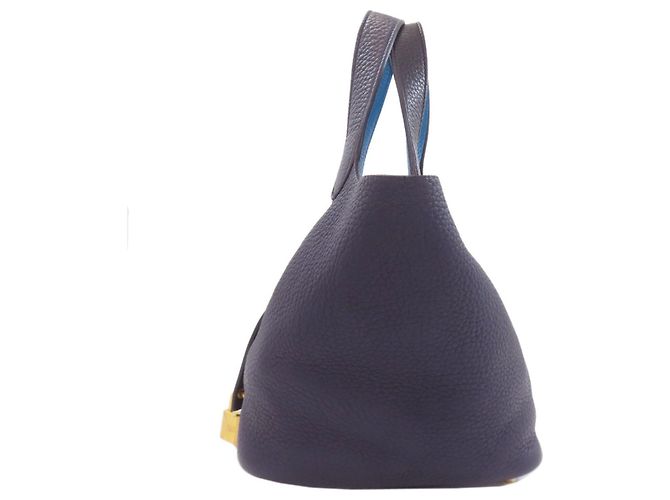 Hermès Hermes Picotin Lock PM Handtasche Schwarz Marineblau - Ansicht 3