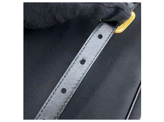 Borsa a tracolla Prada nera in pelle e tela Nero - vista 12