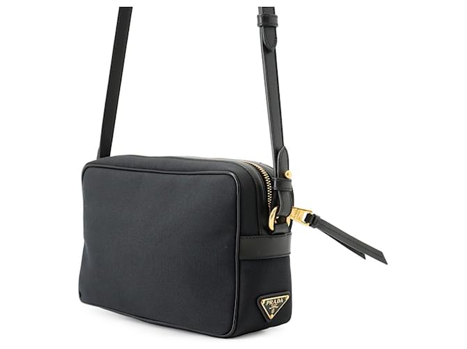 Borsa a tracolla Prada nera in pelle e tela Nero - vista 2