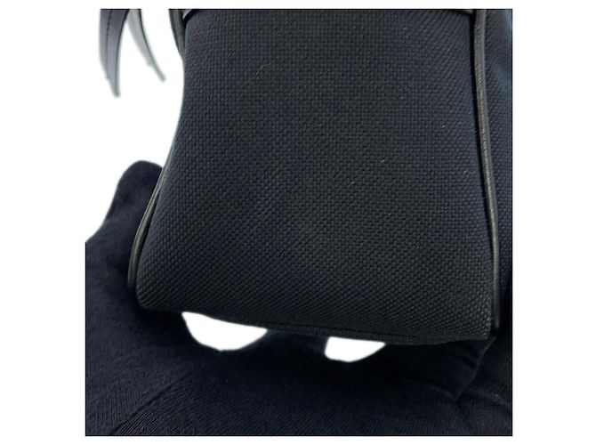 Borsa a tracolla Prada nera in pelle e tela Nero - vista 7