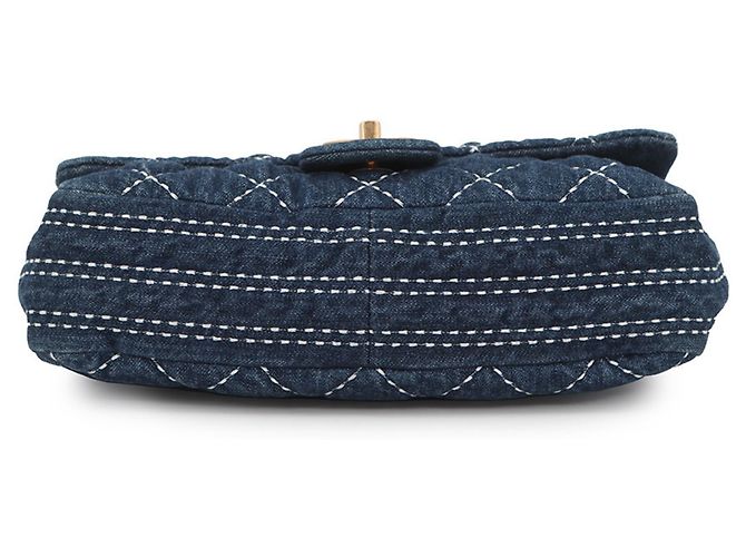 Borsa a Spalla Chanel Denim Chain Blu - vista 3