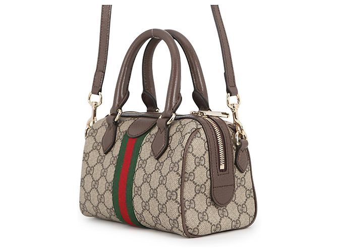 Borsa Boston Ophidia Gucci Marrone Beige - vista 2