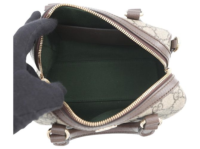 Borsa Boston Ophidia Gucci Marrone Beige - vista 6