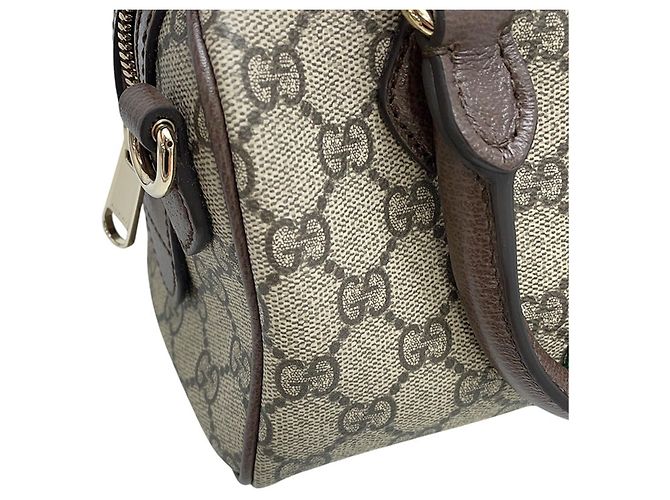 Borsa Boston Ophidia Gucci Marrone Beige - vista 8