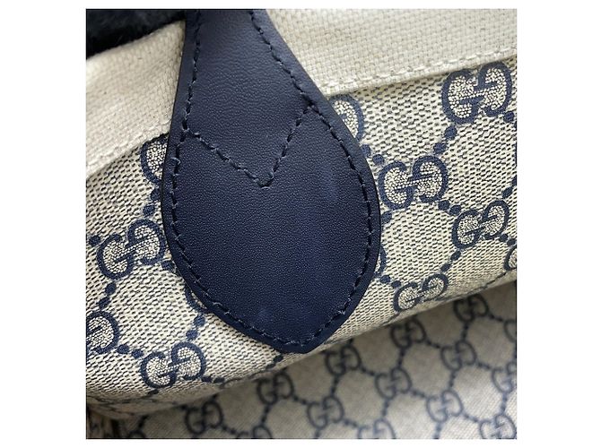Borsa Gucci Print Mini Tote Bag Beige Blu navy - vista 11