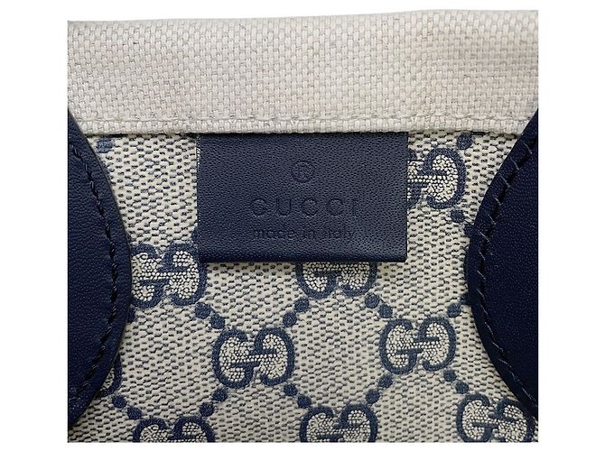 Borsa Gucci Print Mini Tote Bag Beige Blu navy - vista 15