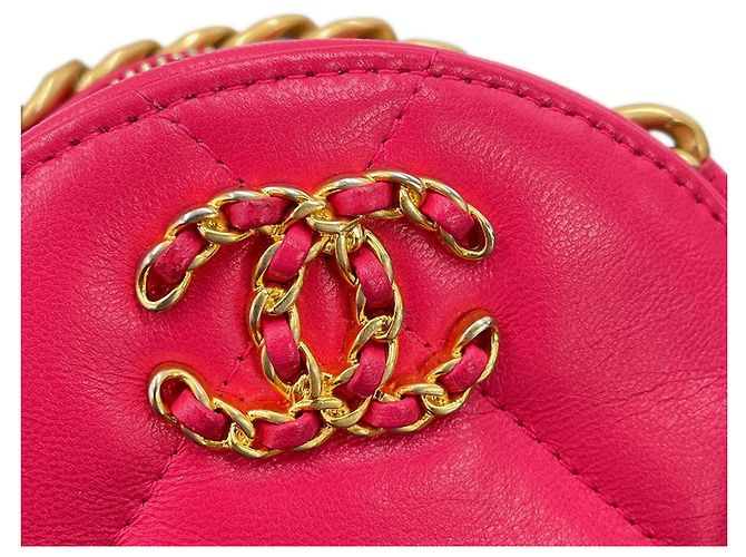 Borsa a tracolla con catena in agnello rosa Chanel - vista 10