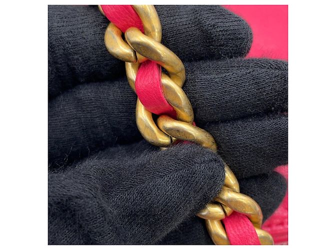Borsa a tracolla con catena in agnello rosa Chanel - vista 12