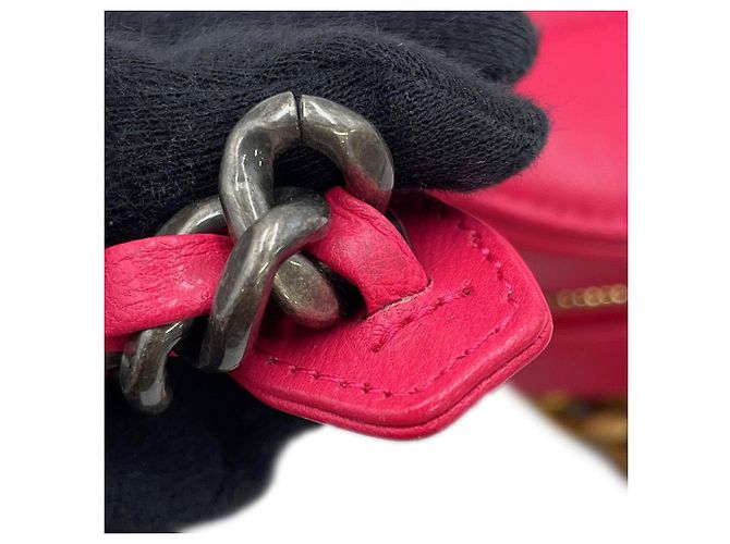 Borsa a tracolla con catena in agnello rosa Chanel - vista 14