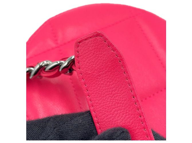 Borsa a tracolla con catena in agnello rosa Chanel - vista 15
