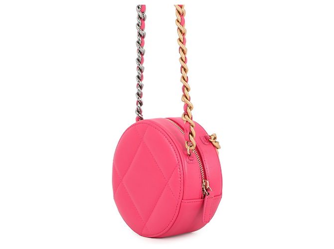Borsa a tracolla con catena in agnello rosa Chanel - vista 2