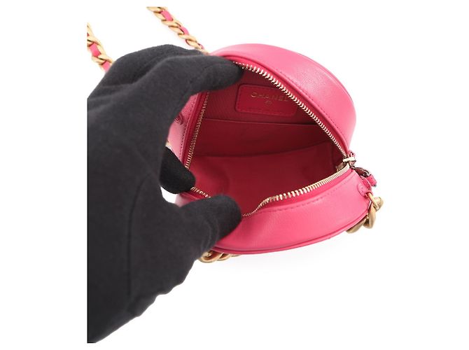 Borsa a tracolla con catena in agnello rosa Chanel - vista 5