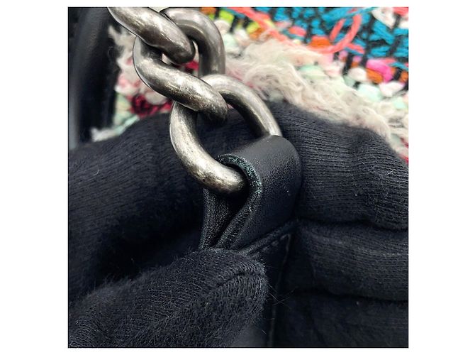 Boy Borsa a Spalla Chanel Black Matelassé Chain Nero Multicolore - vista 13