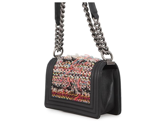 Boy Borsa a Spalla Chanel Black Matelassé Chain Nero Multicolore - vista 2