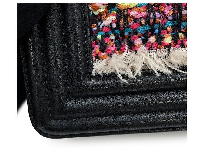 Boy Borsa a Spalla Chanel Black Matelassé Chain Nero Multicolore - vista 8