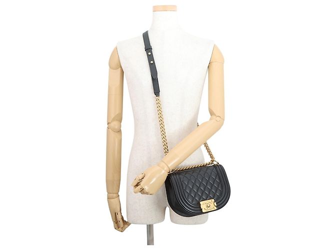 Sac à bandoulière Chanel Boy Small Chain Noir - vue 5