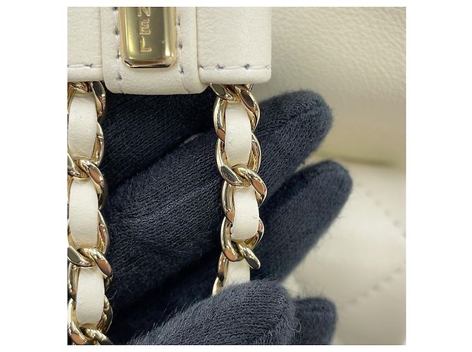 Zaino Chanel Matelassé in agnello Bianco - vista 12