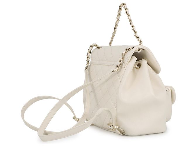 Zaino Chanel Matelassé in agnello Bianco - vista 2