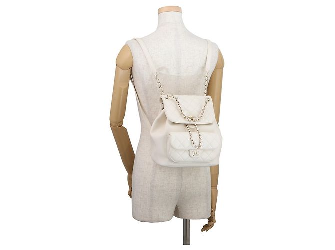 Zaino Chanel Matelassé in agnello Bianco - vista 4