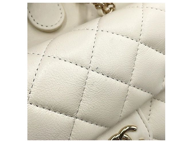 Zaino Chanel Matelassé in agnello Bianco - vista 6