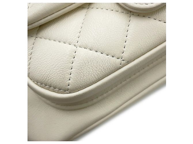 Zaino Chanel Matelassé in agnello Bianco - vista 7