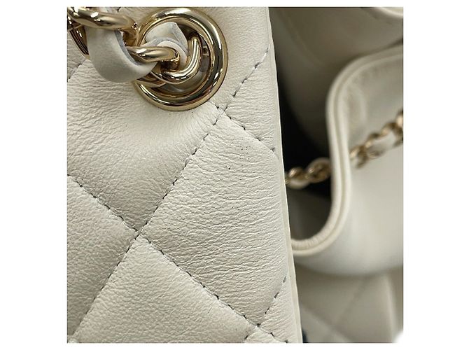 Zaino Chanel Matelassé in agnello Bianco - vista 9