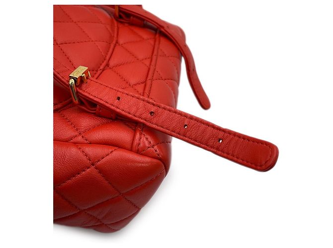 Zaino Chanel Matelassé in agnello arancione scuro - vista 13