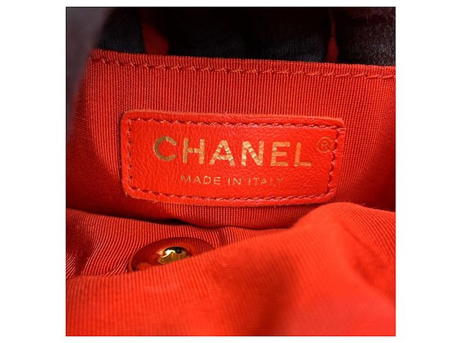 Zaino Chanel Matelassé in agnello arancione scuro - vista 14