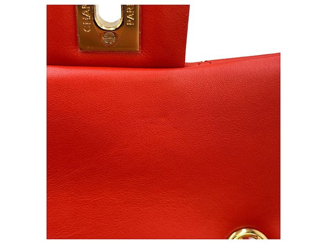 Zaino Chanel Matelassé in agnello arancione scuro - vista 8