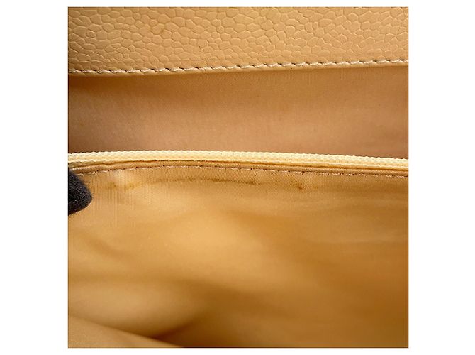 Borsa Chanel in pelle di vitello granulata beige - vista 11