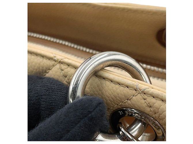 Borsa Chanel in pelle di vitello granulata beige - vista 15