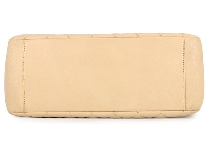 Borsa Chanel in pelle di vitello granulata beige - vista 3