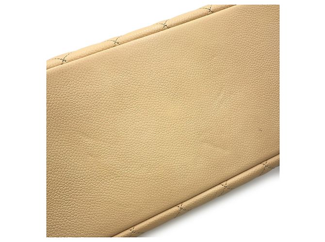 Borsa Chanel in pelle di vitello granulata beige - vista 7