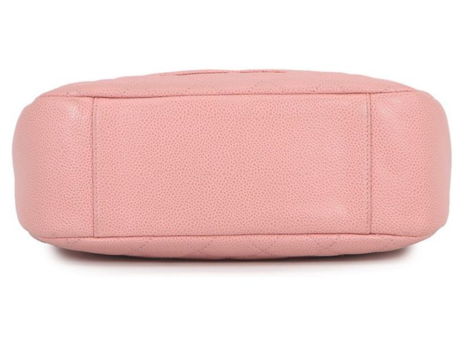 Borsa a tracolla con catena in pelle di vitello martellata rosa Chanel - vista 3
