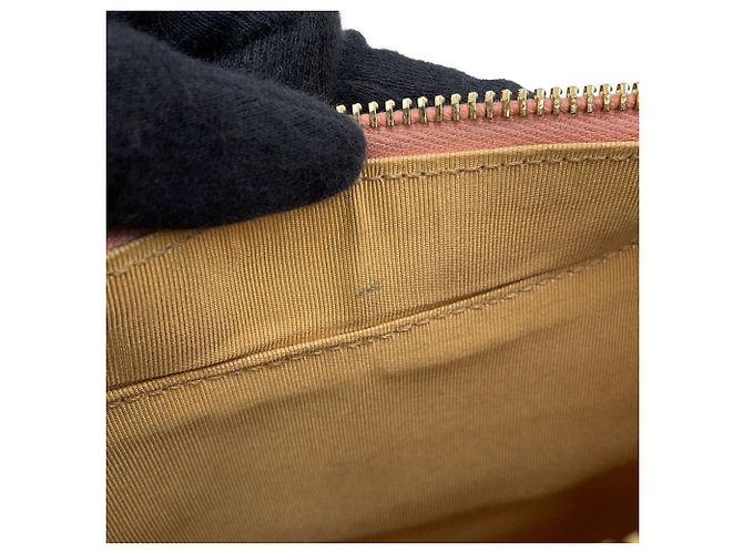 Borsa a tracolla con catena in pelle di vitello martellata rosa Chanel - vista 9